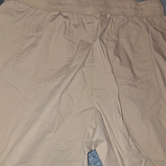 Faded Glory Womens 20W Khaki Capris Adjustable Leg Drawstring Pockets Plus Size - Picture 10 of 13